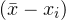 (\bar{x} - x_{i})