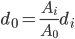 d_{0}=\frac{A_{i}}{A_{0}}d_{i}